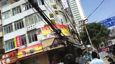 城市架空電纜亂